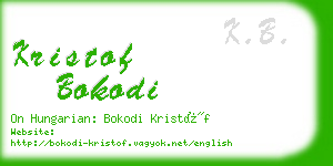 kristof bokodi business card